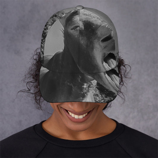 Black And White Funny Donkey Print Baseball Cap