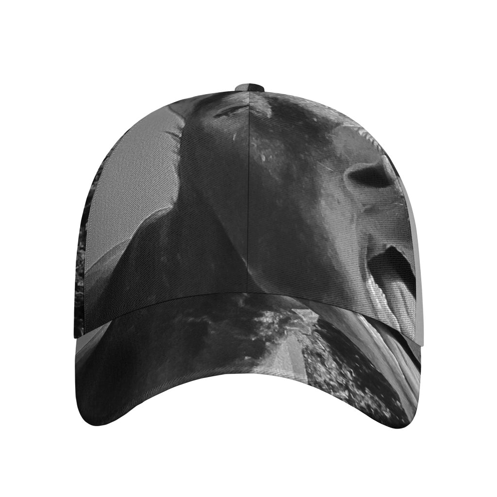 Black And White Funny Donkey Print Baseball Cap