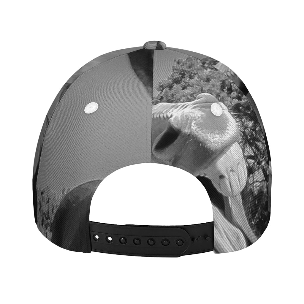 Black And White Funny Donkey Print Baseball Cap