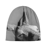 Black And White Funny Donkey Print Beanie