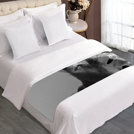 Black And White Funny Donkey Print Bed Runner