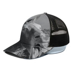 Black And White Funny Donkey Print Black Mesh Trucker Cap