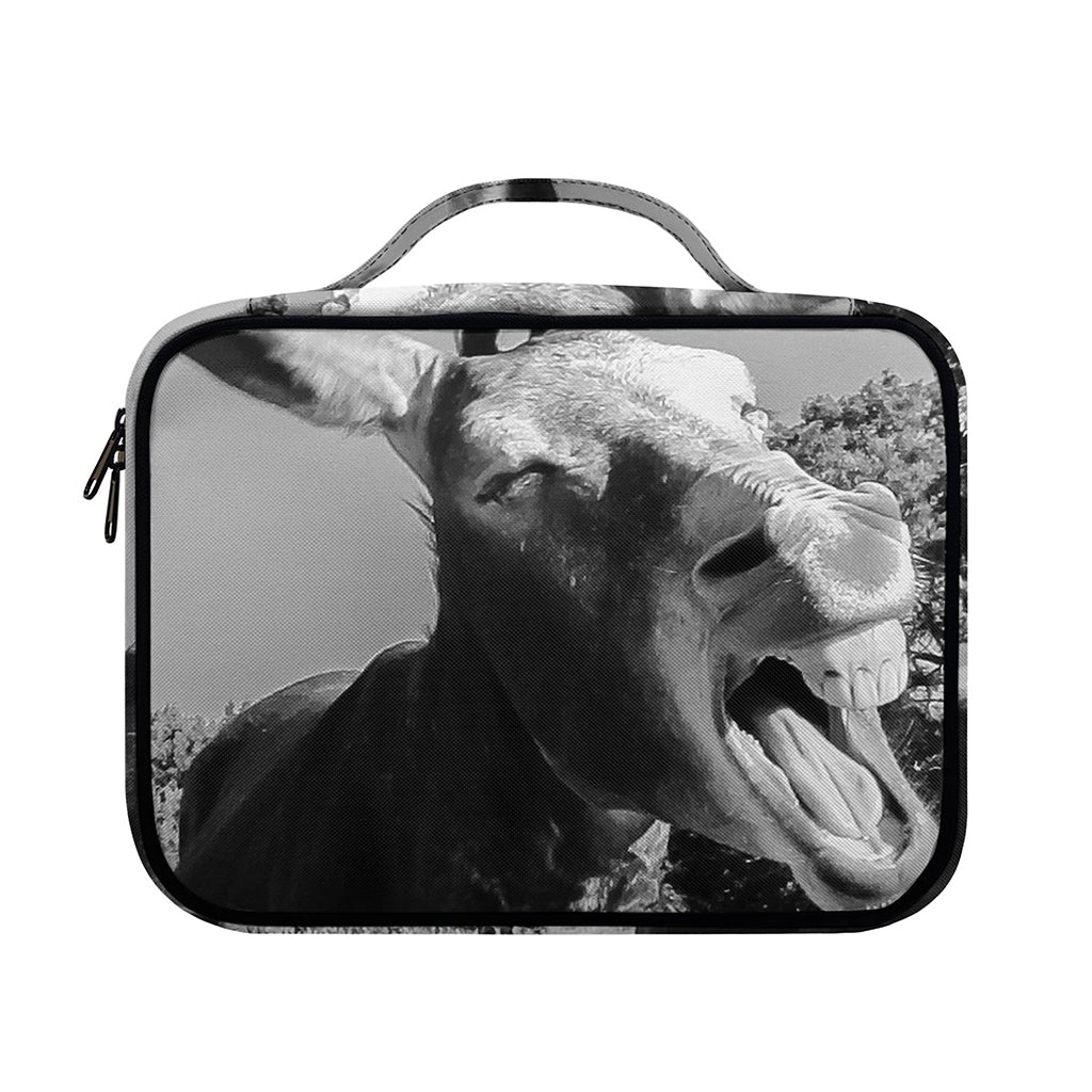 Black And White Funny Donkey Print Briefcase Bible Bag