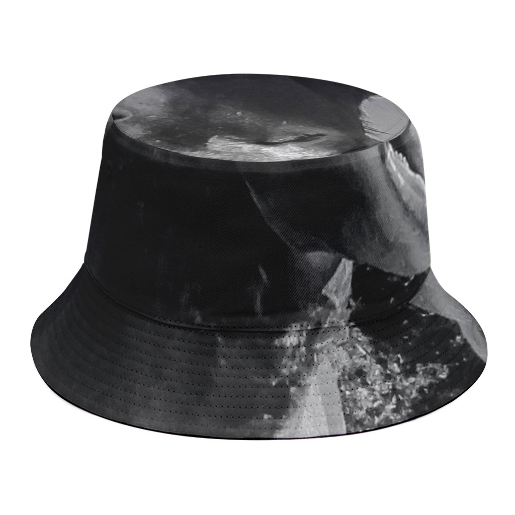 Black And White Funny Donkey Print Bucket Hat