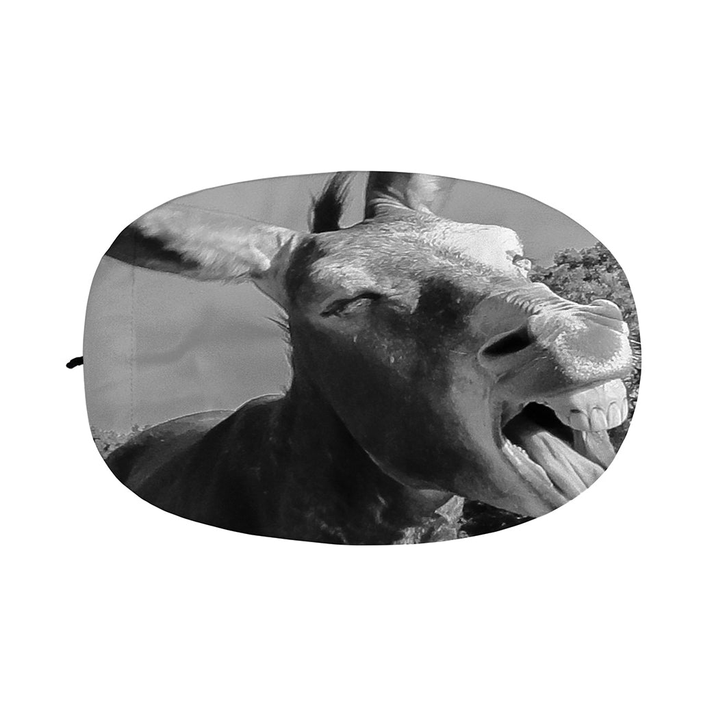 Black And White Funny Donkey Print Car Side Mirror Covers