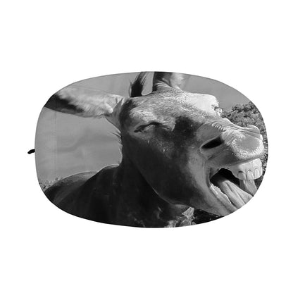 Black And White Funny Donkey Print Car Side Mirror Covers