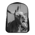 Black And White Funny Donkey Print Casual Backpack