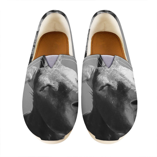 Black And White Funny Donkey Print Casual Shoes