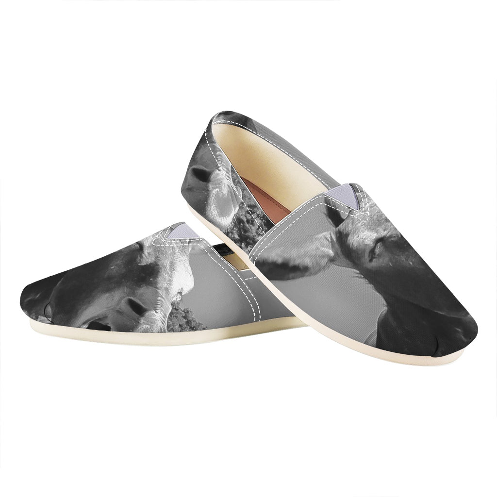 Black And White Funny Donkey Print Casual Shoes