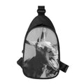 Black And White Funny Donkey Print Sling Bag