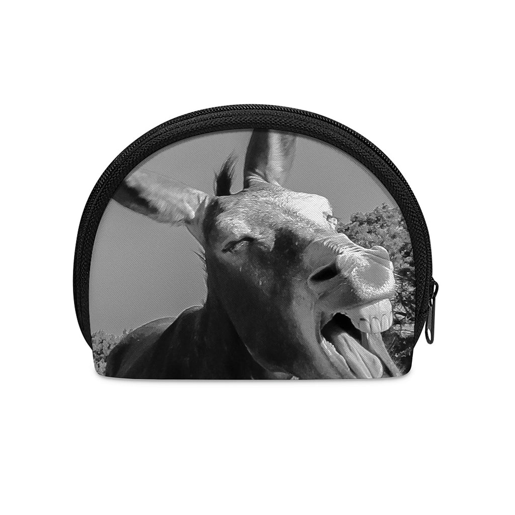 Black And White Funny Donkey Print Coin Purse