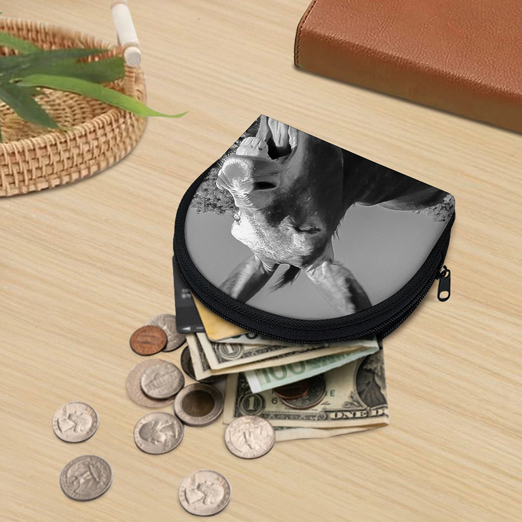 Black And White Funny Donkey Print Coin Purse