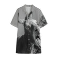 Black And White Funny Donkey Print Cotton Hawaiian Shirt