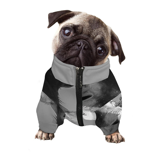 Black And White Funny Donkey Print Dog Zip Up Jacket