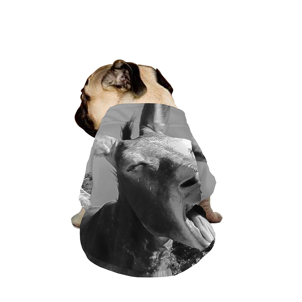 Black And White Funny Donkey Print Dog Zip Up Jacket