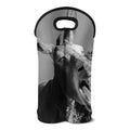 Black And White Funny Donkey Print Double Neoprene Wine Tote