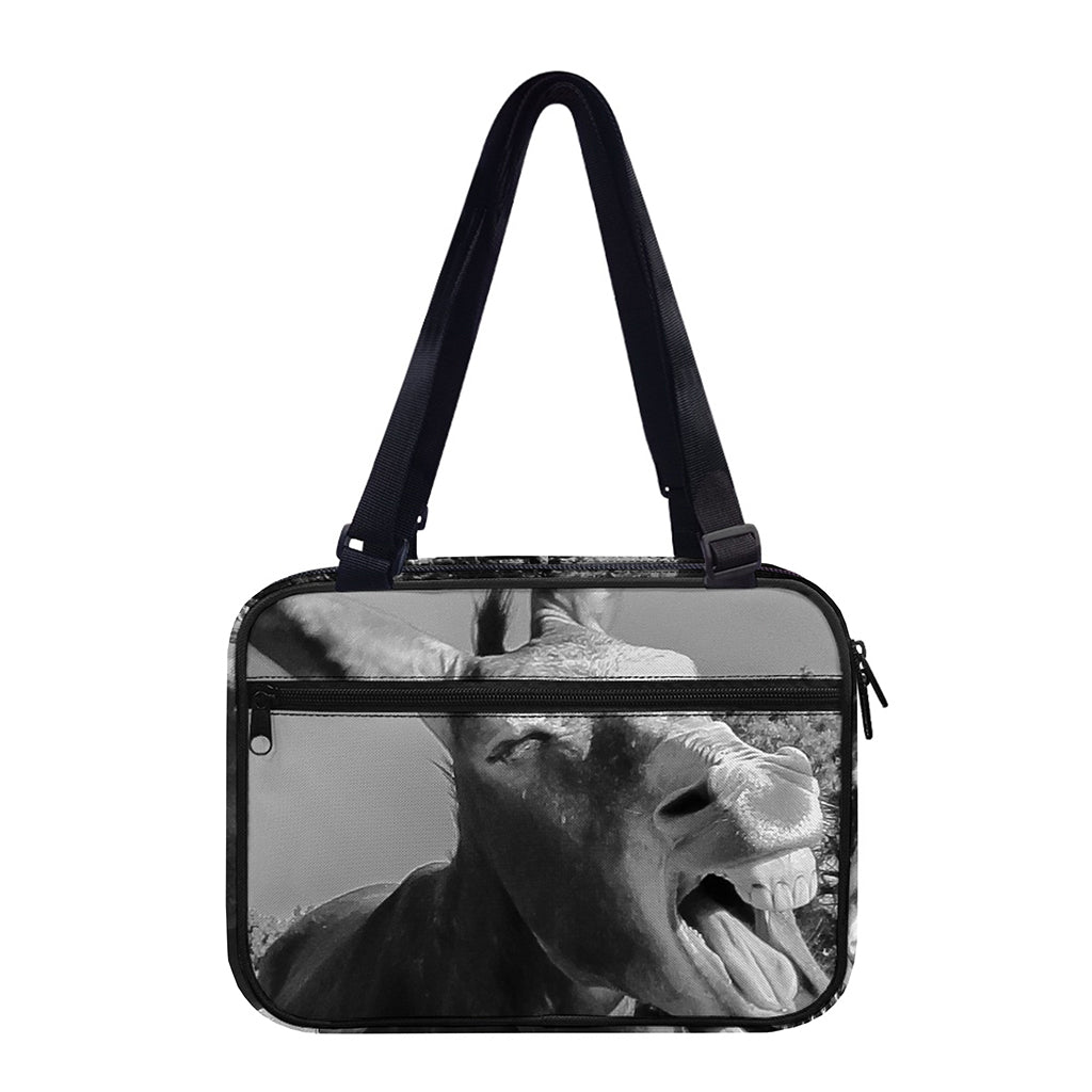 Black And White Funny Donkey Print Double Strap Bible Bag