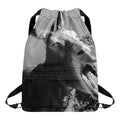 Black And White Funny Donkey Print Drawstring Backpack