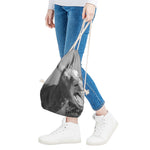 Black And White Funny Donkey Print Drawstring Bag