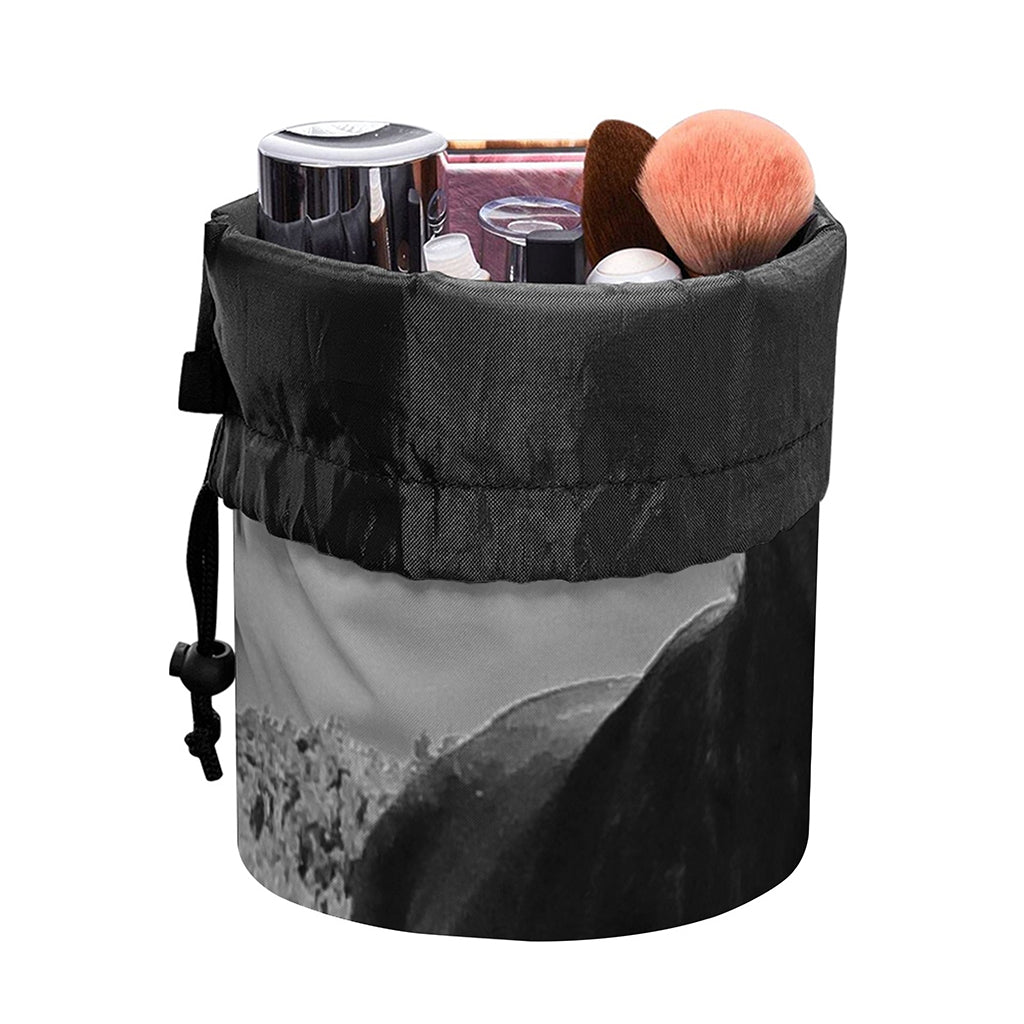 Black And White Funny Donkey Print Drawstring Makeup Bag