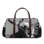 Black And White Funny Donkey Print Duffle Bag