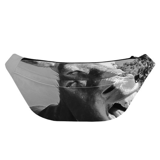 Black And White Funny Donkey Print Fanny Pack