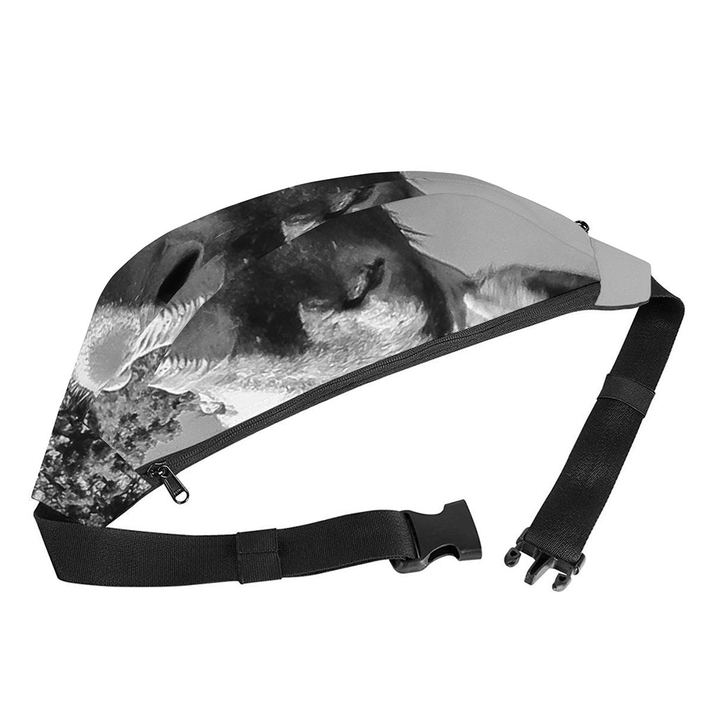 Black And White Funny Donkey Print Fanny Pack