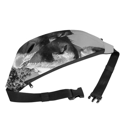Black And White Funny Donkey Print Fanny Pack