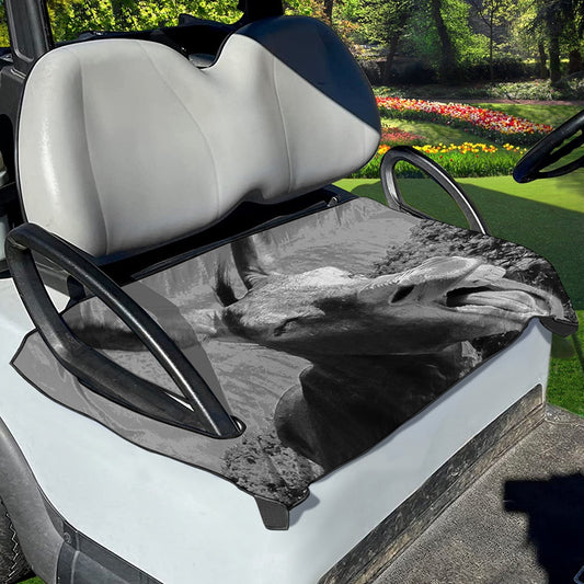Black And White Funny Donkey Print Golf Cart Seat Cover