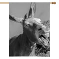 Black And White Funny Donkey Print House Flag