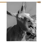 Black And White Funny Donkey Print House Flag