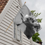 Black And White Funny Donkey Print House Flag