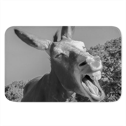 Black And White Funny Donkey Print Indoor Door Mat