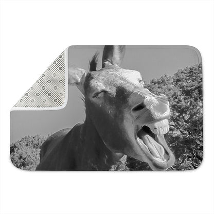 Black And White Funny Donkey Print Indoor Door Mat