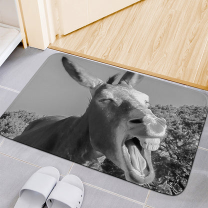 Black And White Funny Donkey Print Indoor Door Mat
