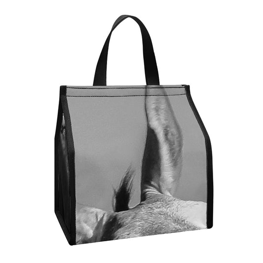 Black And White Funny Donkey Print Insulated Lunch Tote
