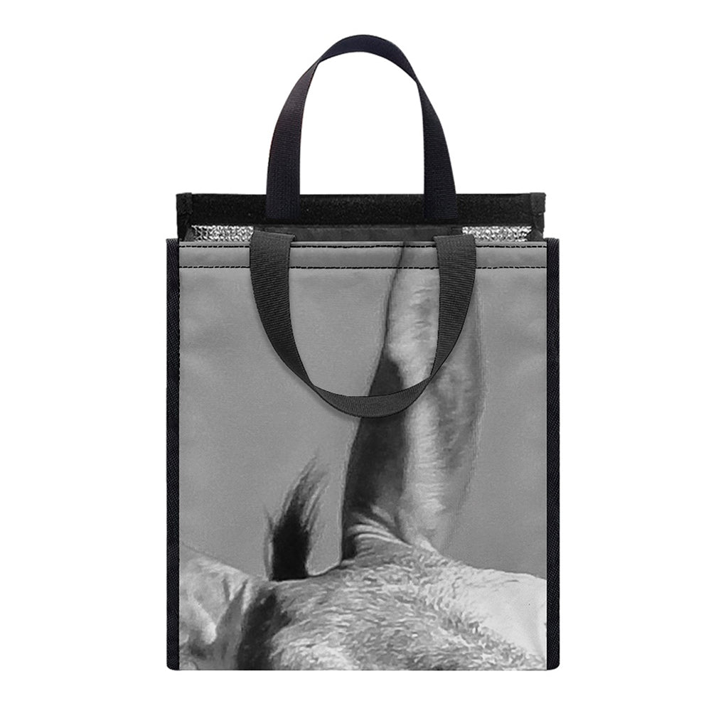 Black And White Funny Donkey Print Insulated Lunch Tote