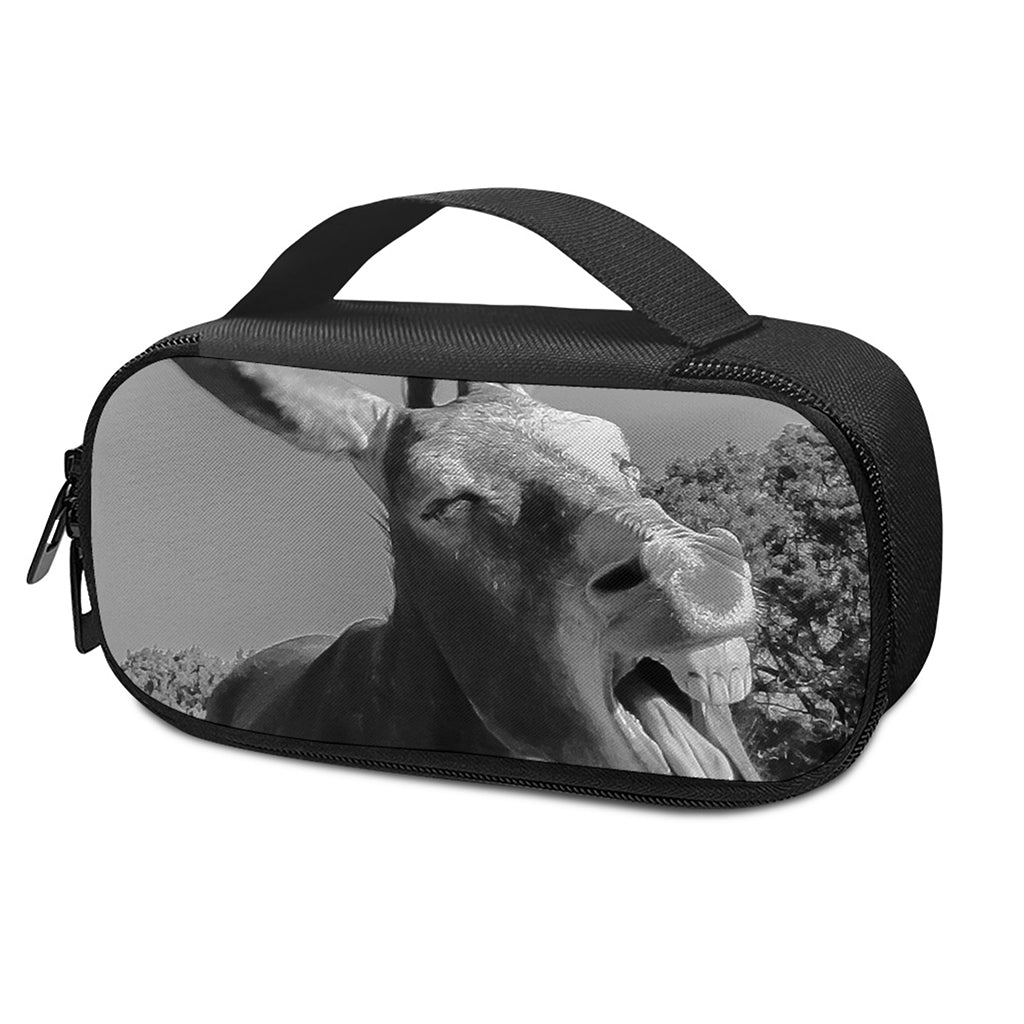Black And White Funny Donkey Print Insulin Cooler Travel Case