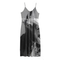Black And White Funny Donkey Print Jersey Midi Cami Dress