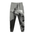 Black And White Funny Donkey Print Jogger Pants