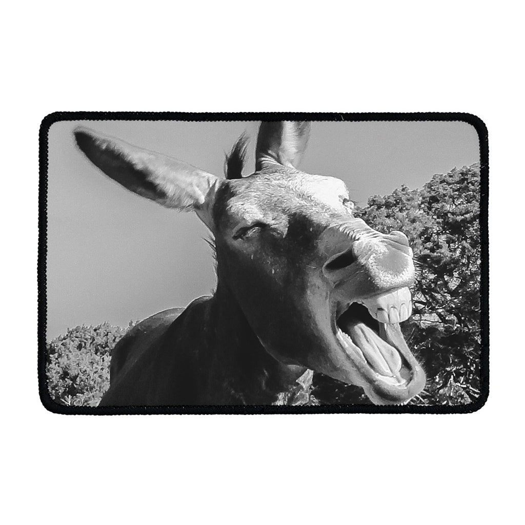 Black And White Funny Donkey Print Kitchen Mat