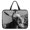 Black And White Funny Donkey Print Laptop Sleeve With Handle