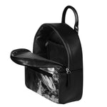 Black And White Funny Donkey Print Leather Backpack