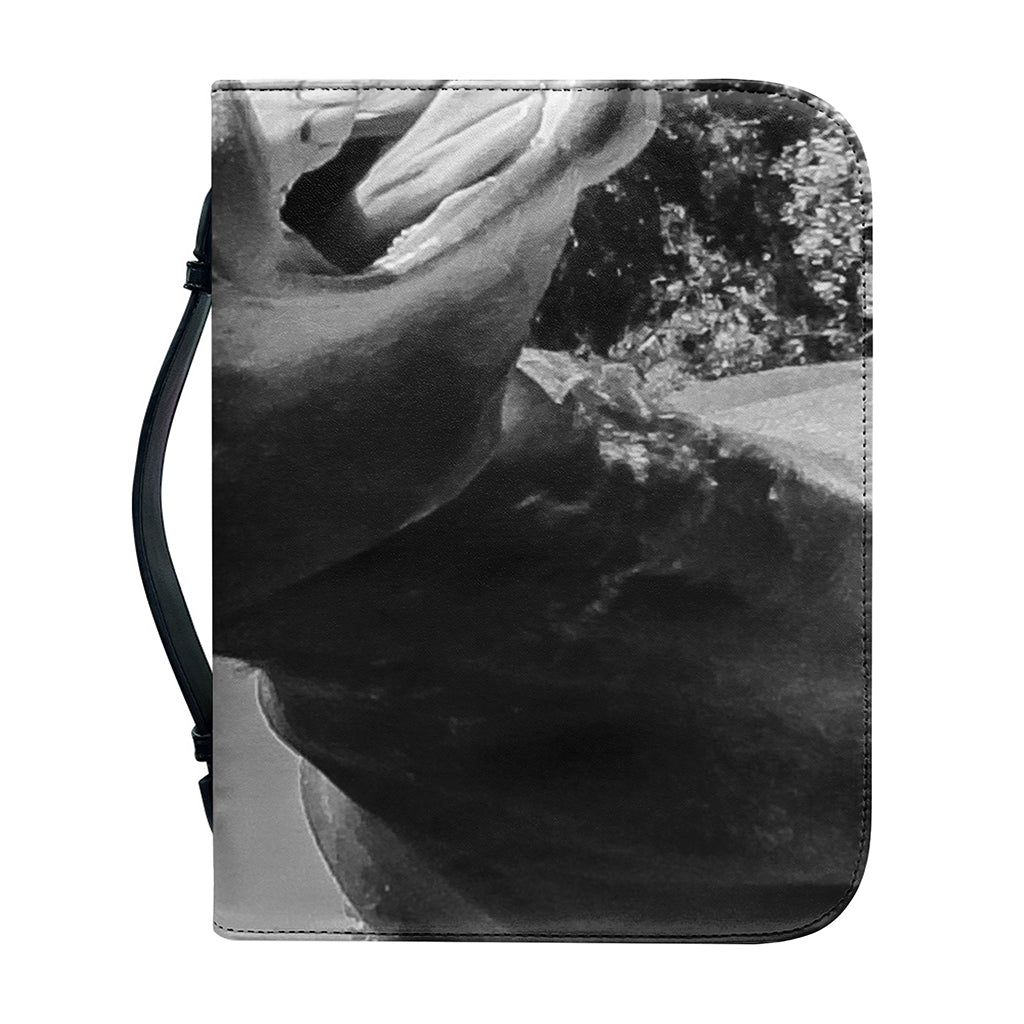 Black And White Funny Donkey Print Leather Bible Cover