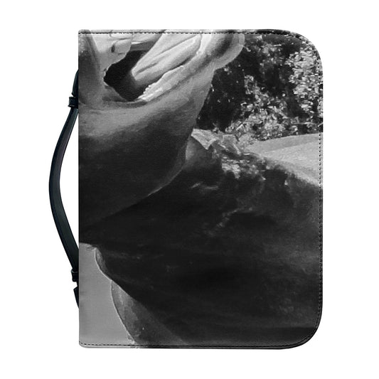 Black And White Funny Donkey Print Leather Bible Cover