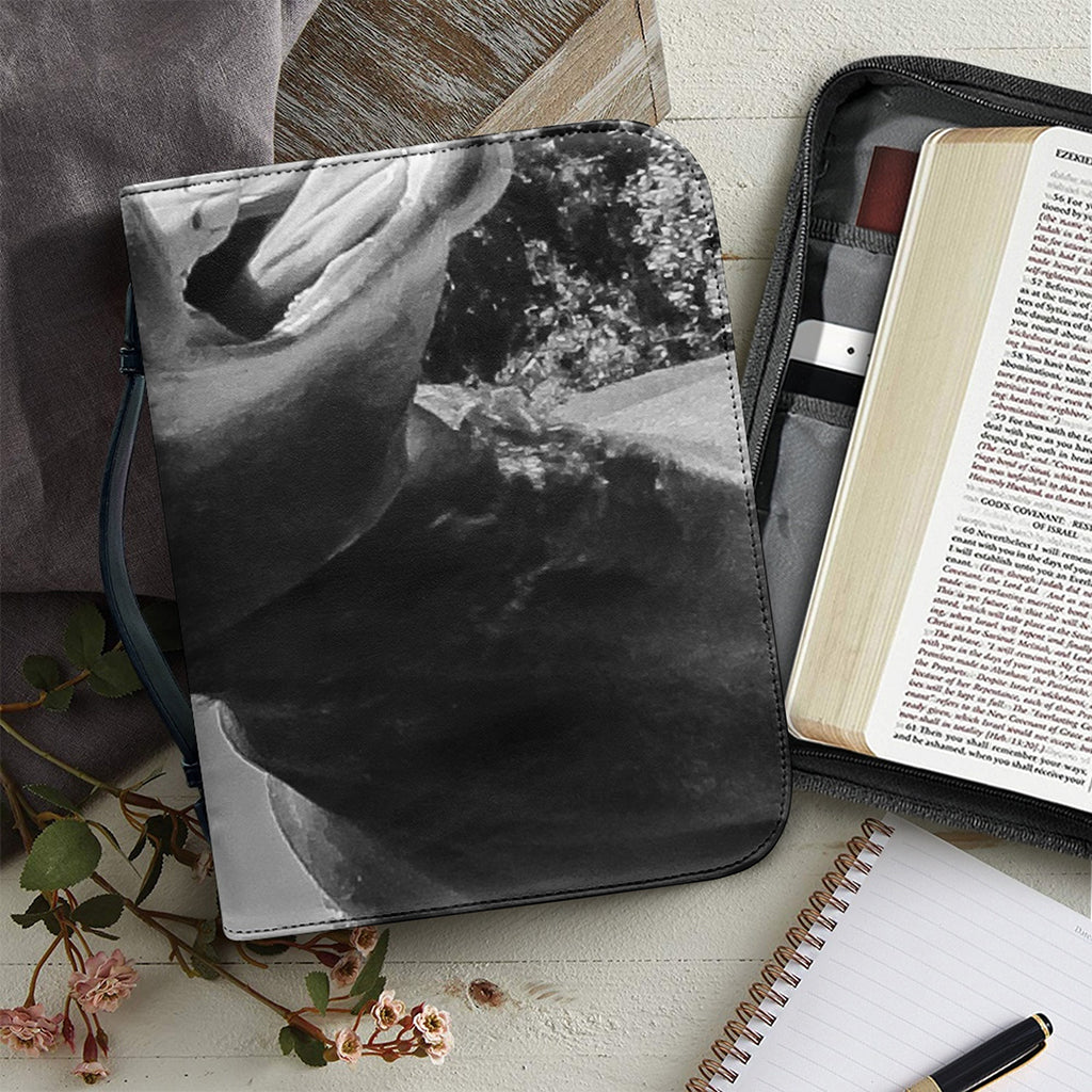 Black And White Funny Donkey Print Leather Bible Cover