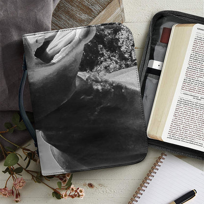 Black And White Funny Donkey Print Leather Bible Cover