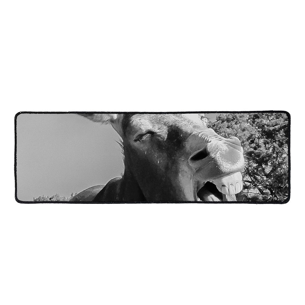 Black And White Funny Donkey Print Long Kitchen Mat
