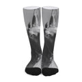 Black And White Funny Donkey Print Long Socks