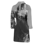 Black And White Funny Donkey Print Men's Bathrobe